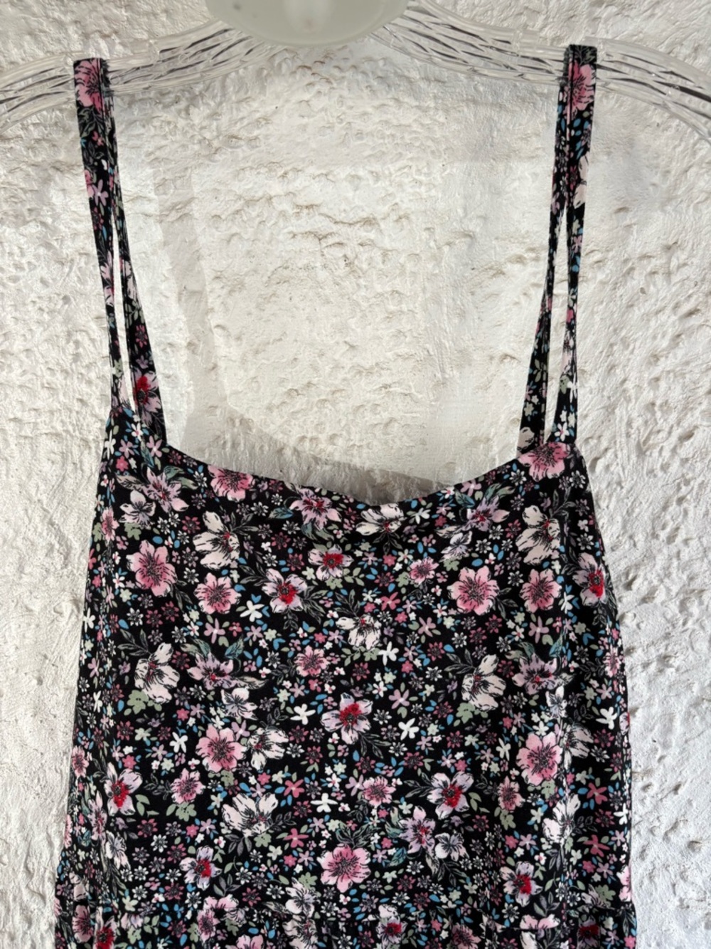 SO Black Floral Spaghetti-Strap Maxi Dress with Pink Accents - Picture 2 of 12